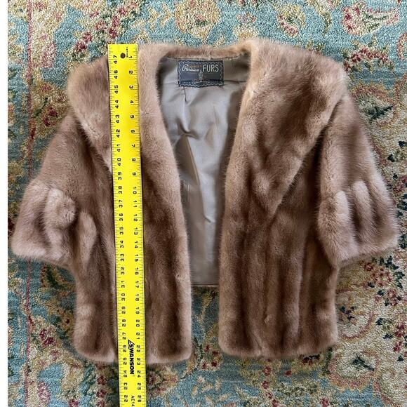 Vintage Mink Fur Cropped Shoulder Stole Wrap - Picture 13 of 16